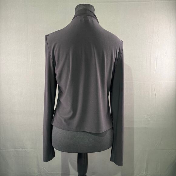 Joseph Ribkoff Jacket Women 6 Open Front Waterfall Cardigan Formal Midi Black - Picture 3 of 13